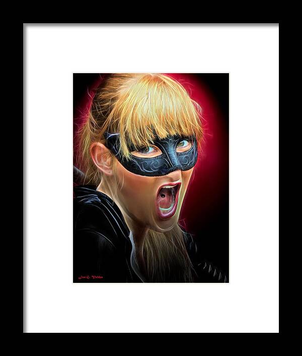 Fantasy Framed Print featuring the painting War Cry of an Avenger by Jon Volden