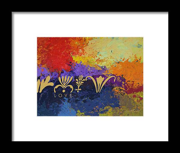 Abstract Framed Print featuring the digital art Warm LOVE by Judith Barath