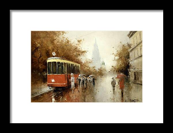 Russian Artists New Wave Framed Print featuring the painting Warm Moscow Autumn of 1953 by Igor Medvedev
