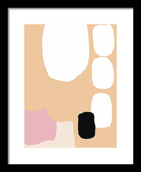 Abstract Framed Print featuring the painting Warm Pastel Abstract by Cortney Herron