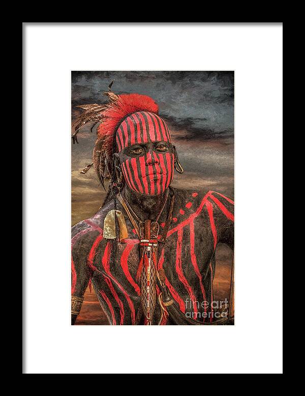 Warrior Framed Print featuring the digital art Warpath Shawnee Indian by Randy Steele