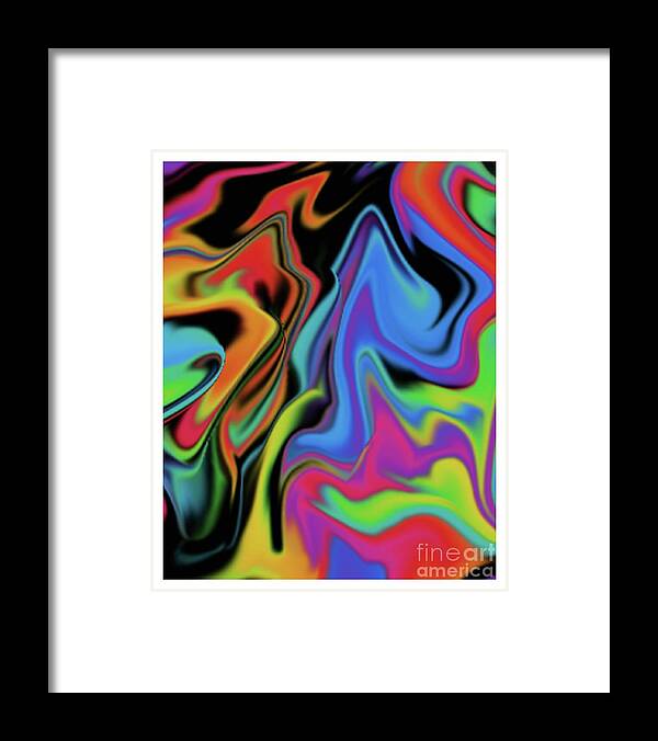 Warp Framed Print featuring the digital art Warped with Colour by Barefoot Bodeez Art