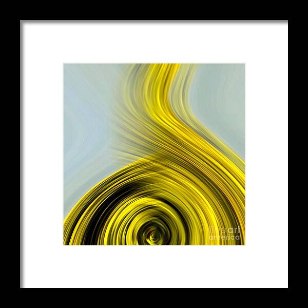 Digital Art Work Framed Print featuring the digital art Warped Worlds - Golden Currents No. 5 by Jason Freedman