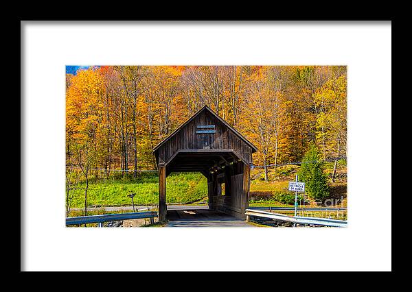 Warren Covered Bridge Framed Print featuring the photograph Warren Covered Bridge by Scenic Vermont Photography