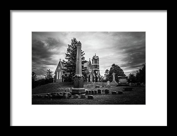 Black And White Framed Print featuring the photograph Warren Family Chapel by Kevin Craft