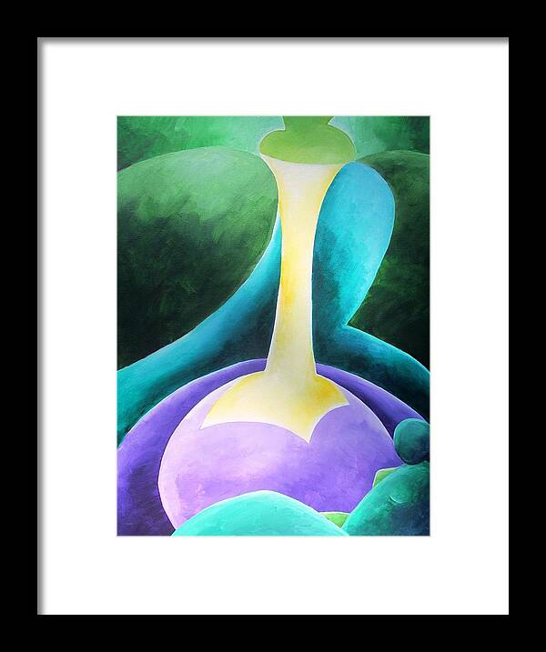 Green Framed Print featuring the painting Wash My Worries Away by Jennifer Hannigan-Green