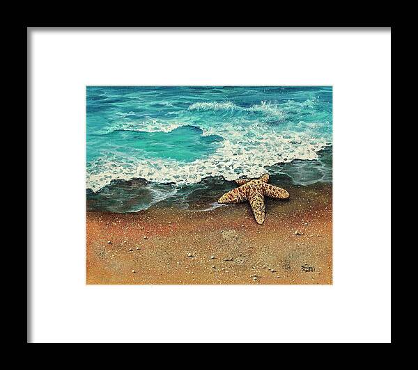 Seascape Framed Print featuring the painting Washed Ashore by Darice Machel McGuire