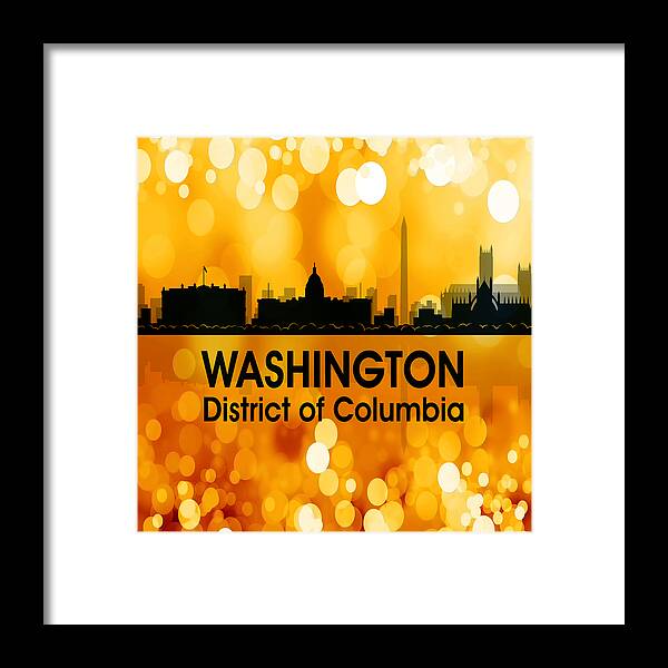 Washington Framed Print featuring the digital art Washington DC 3 Squared by Angelina Tamez