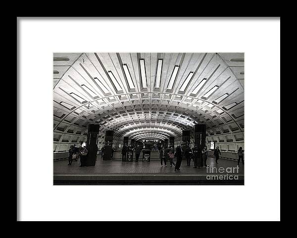 Dc Metro Framed Print featuring the photograph Washington DC Metro Metro Center Stop by Art Whitton