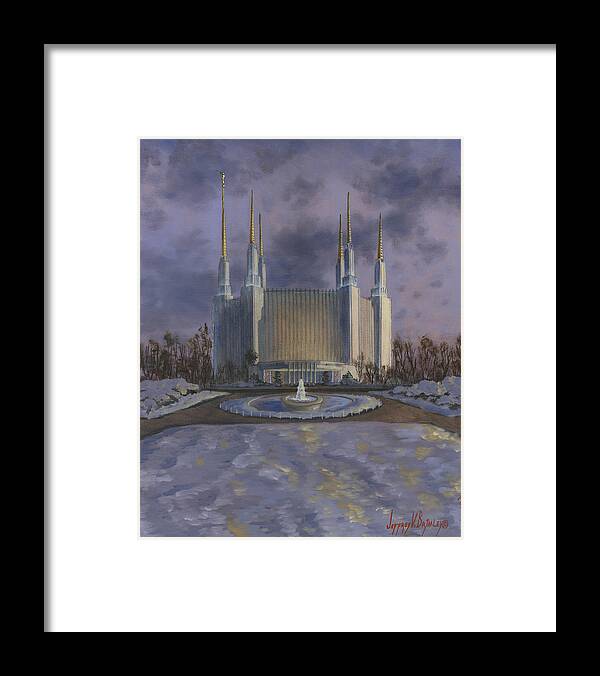  Lds Paintings Framed Print featuring the painting Washington DC Temple by Jeff Brimley