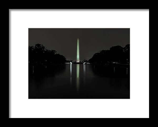 Mall Framed Print featuring the photograph Washington Monument at Night by Ed Clark