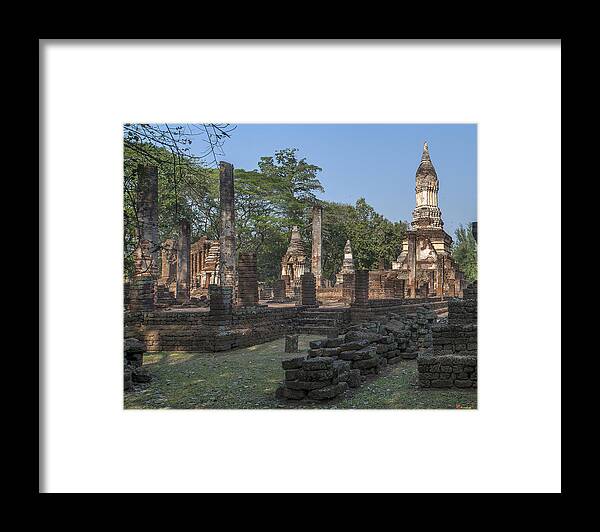 Temple Framed Print featuring the photograph Wat Chedi Ched Thaeo Main Wihan and Main Chedi DTHST0130 by Gerry Gantt
