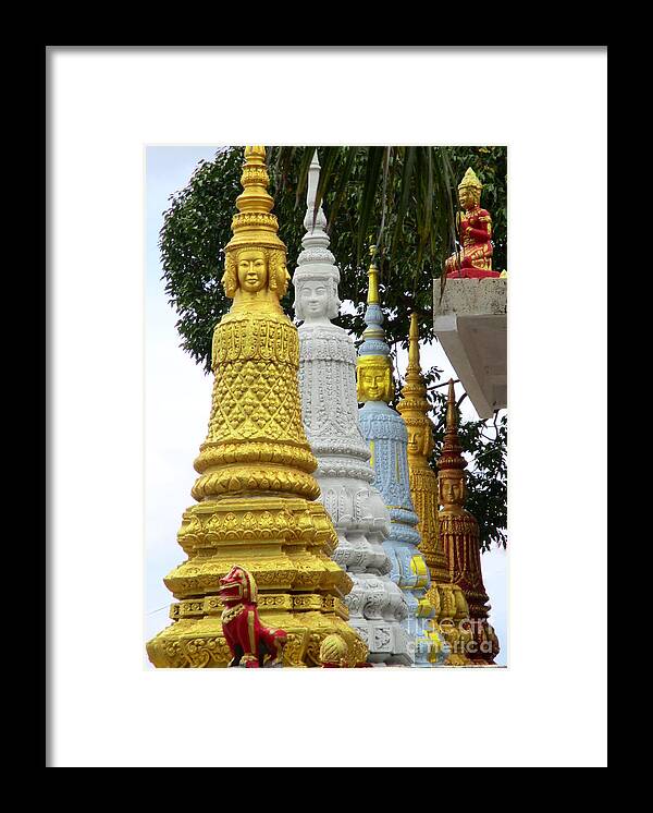 Cambodia Framed Print featuring the photograph Wat Krom 31 by Randall Weidner