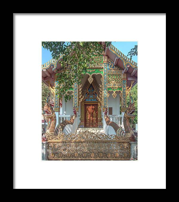 Scenic Framed Print featuring the photograph Wat Nam Phueng Phra Ubosot Entrance DTHLA0012 by Gerry Gantt