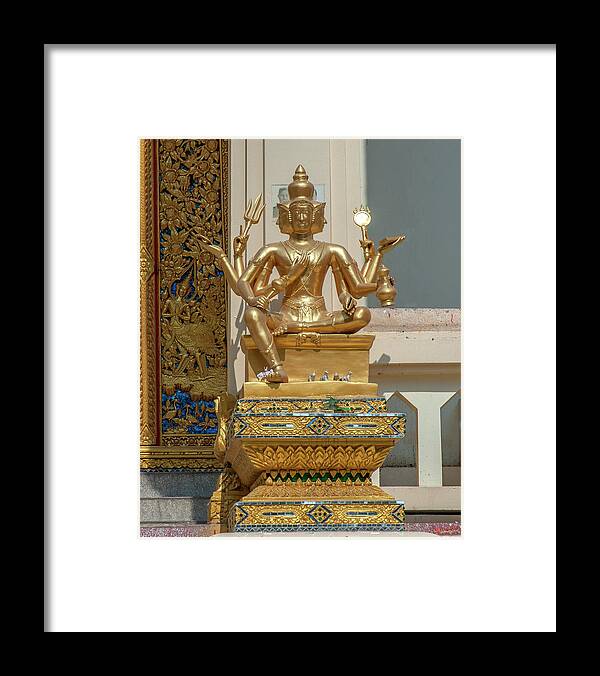 Temple Framed Print featuring the photograph Wat Phrom Chariyawat Phra Ubosot Brahma Image DTHNS0121 by Gerry Gantt