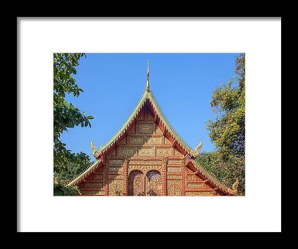 Scenic Framed Print featuring the photograph Wat Saen Fang Phra Wihan Gable DTHCM1118 by Gerry Gantt