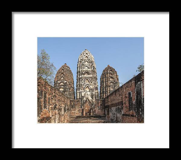 Temple Framed Print featuring the photograph Wat Si Sawai Prangs DTHST0061 by Gerry Gantt