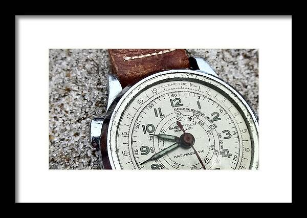 Watch Framed Print featuring the photograph Watch on Sand -01 by Tony Grider