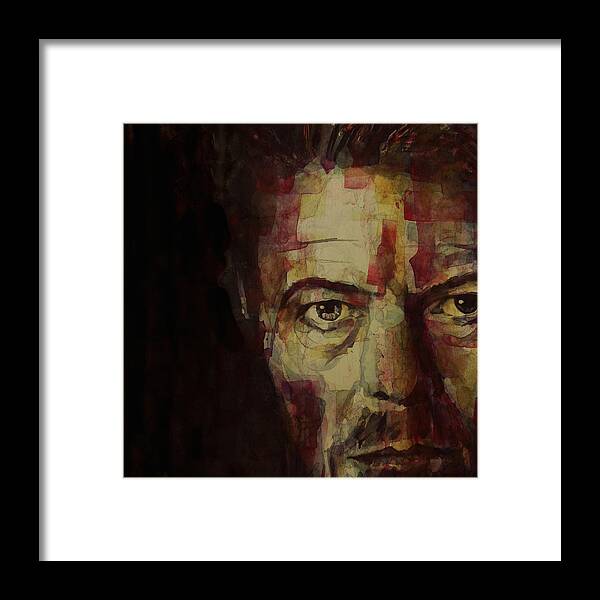 David Bowie Framed Print featuring the painting Watch That Man Bowie by Paul Lovering