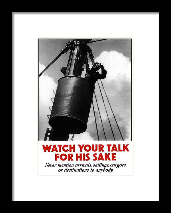 Sailor Framed Print featuring the painting Watch Your Talk For His Sake by War Is Hell Store