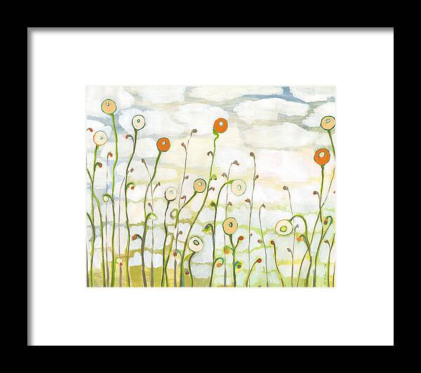 Clouds Framed Print featuring the painting Watching the Clouds Go By No 2 by Jennifer Lommers