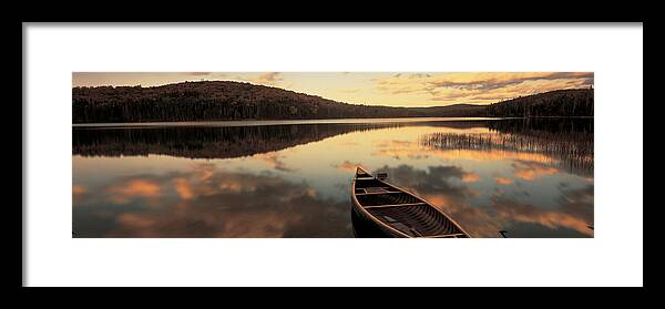 Photography Framed Print featuring the photograph Water And Boat, Maine, New Hampshire by Panoramic Images