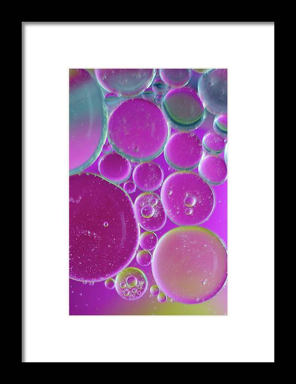 Water Framed Print featuring the photograph Water and oil bubbles by Andy Myatt
