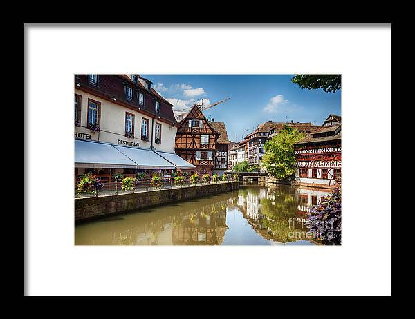 Strasbourg Framed Print featuring the photograph water canal in Strasbourg, France by Ariadna De Raadt