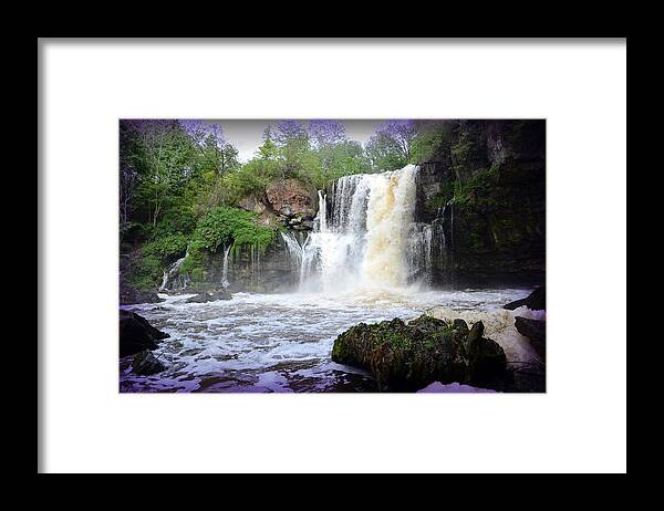 Water Fall Framed Print featuring the photograph Water Fall - Akron by Harsh Malik