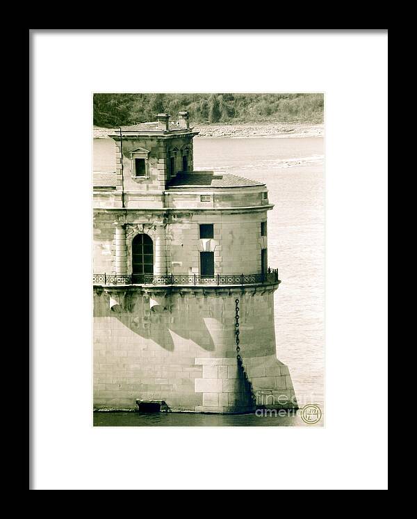 Chain Of Rocks Bridge Water Intake Framed Print featuring the photograph Water Intake by Helena M Langley