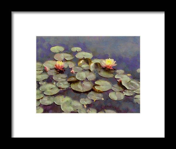 Nature Framed Print featuring the photograph Water Lilies Impressionistic by Ann Powell