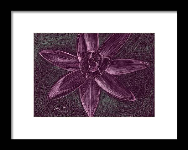 Water Lily Framed Print featuring the digital art Water Lily by AnneMarie Welsh