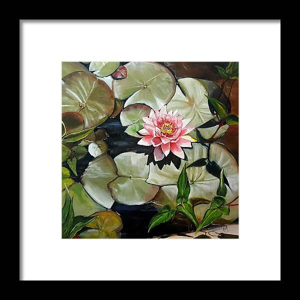 Water Lilly Framed Print featuring the painting Water Lily by Connie Rish