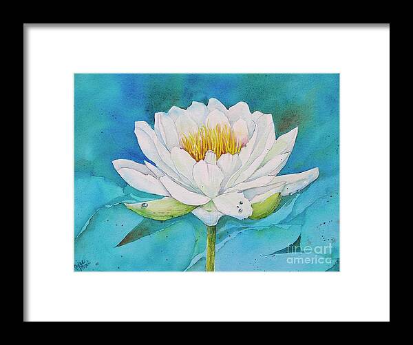 Water Lily Framed Print featuring the painting Water Lily by Midge Pippel