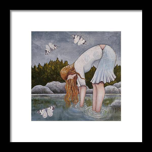 Woman Art Framed Print featuring the painting Water Prayer by Sheri Howe