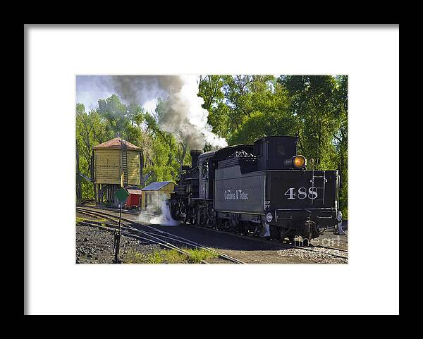 Cumbres & Toltec Framed Print featuring the photograph A Drink for the Iron Horse by Tim Mulina