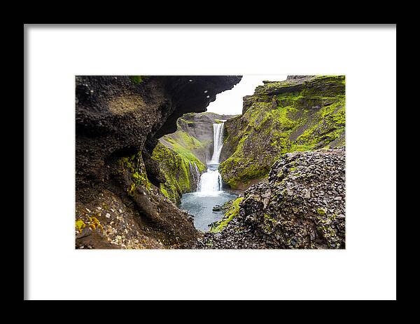 Iceland Framed Print featuring the photograph Water through Lava by Alex Blondeau
