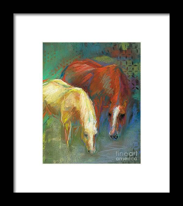 Equine Art Framed Print featuring the painting Waterbreak by Frances Marino