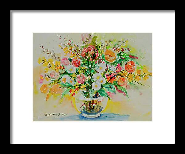 Flowers Framed Print featuring the painting Watercolor 190 by Ingrid Dohm
