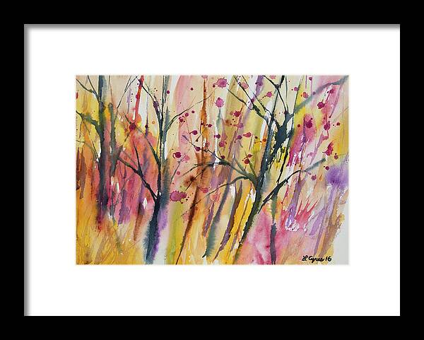 Forest Framed Print featuring the painting Watercolor - Autumn Forest Impression by Cascade Colors