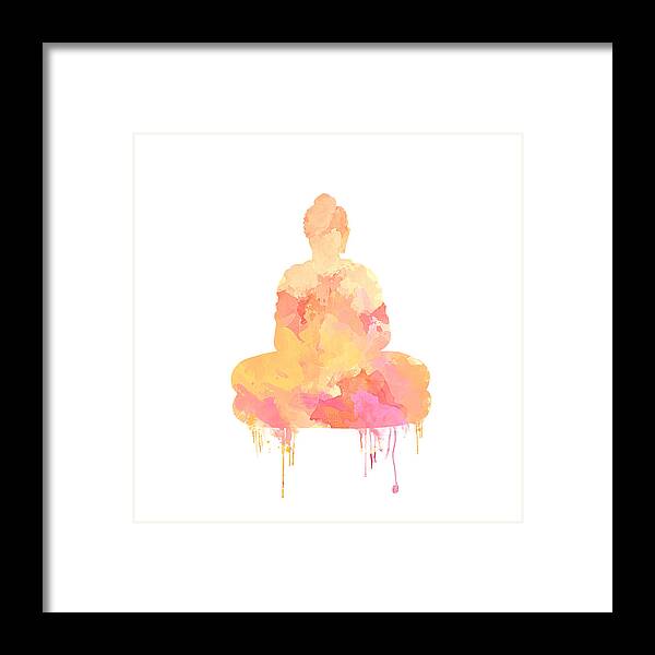 Buddha Framed Print featuring the painting Watercolor Buddha Art by Anita Mihalyi