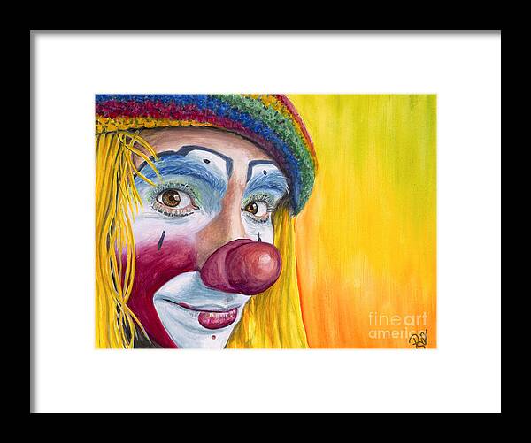 Daniel Flores Framed Print featuring the painting Watercolor Clown #22 Daniel Flores by Patty Vicknair