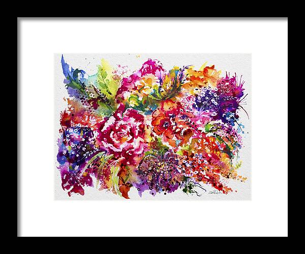 Flower Framed Print featuring the painting Watercolor garden III by Isabel Salvador