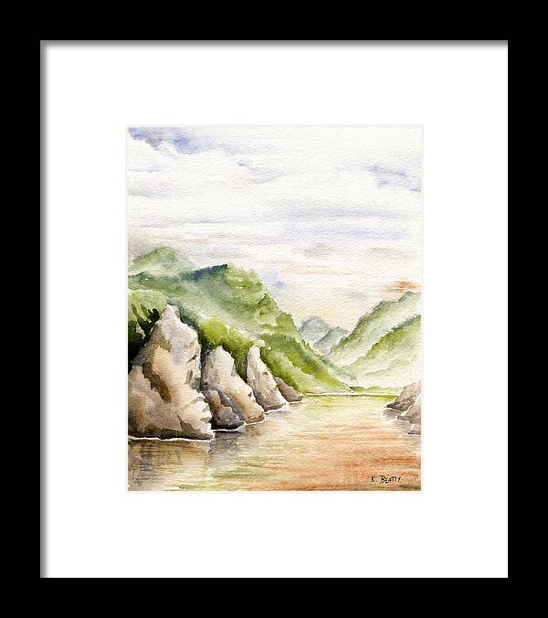 Watercolors Framed Print featuring the painting Watercolor Landscape Plein Air by Karla Beatty