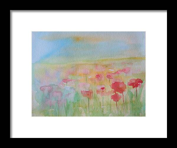 Flowers Framed Print featuring the painting Watercolor Poppies by Julie Lueders 