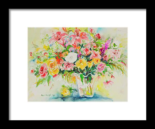 Flowers Framed Print featuring the painting Watercolor Series 169 by Ingrid Dohm