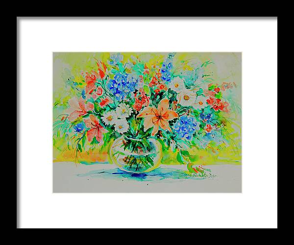 Flowers Framed Print featuring the painting Watercolor Series 187 by Ingrid Dohm