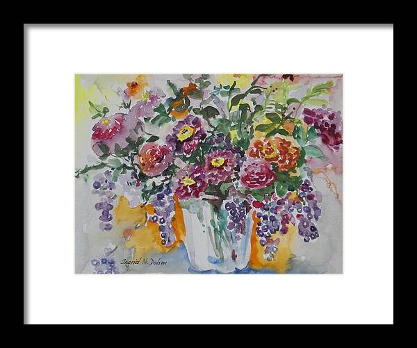 Flowers Framed Print featuring the painting Watercolor Series 206 by Ingrid Dohm