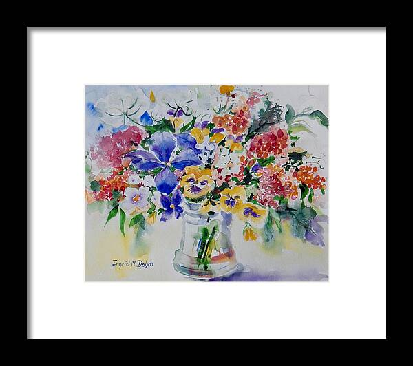 Flowers Framed Print featuring the painting Watercolor Series 209 by Ingrid Dohm