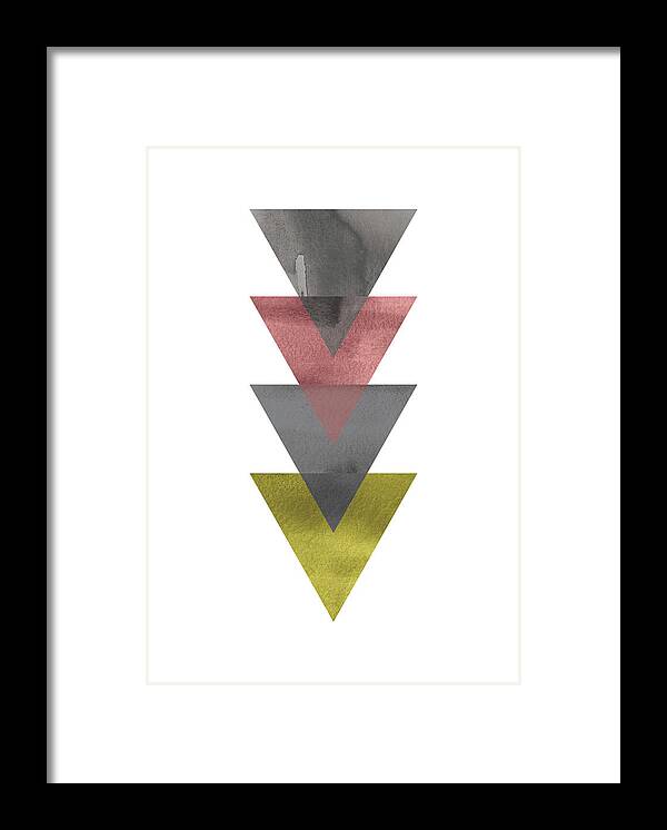 Print Framed Print featuring the digital art Watercolor Triangle Art by Ugur Sarac